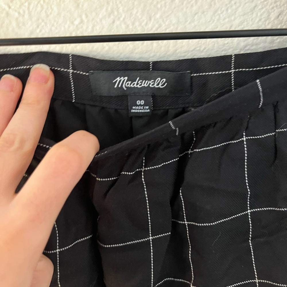 Madewell Black Plaid Skirt